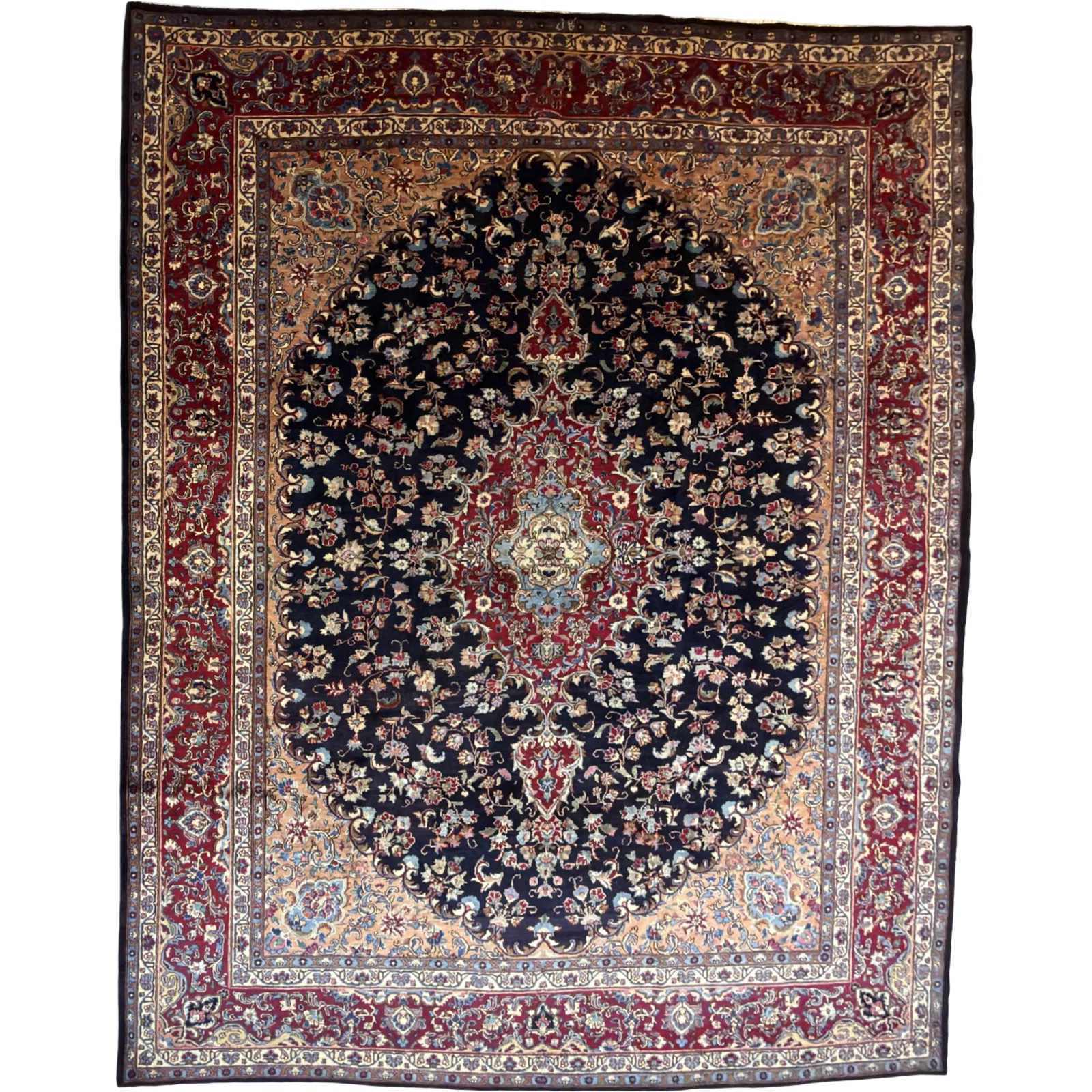 o83927_2 400 x 300cm Hand Knotted Persian Mashad -Thick Pile Wool Rug - Image 1