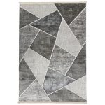 230 x 160cm Modern Geometric Charcoal & Silver Area Rug