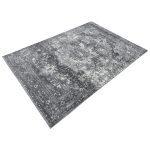 230 x 160cm Vintage Distressed Charcoal & Silver Traditional Area Rug