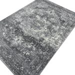 230 x 160cm Vintage Distressed Charcoal & Silver Traditional Area Rug