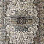 230 x 160cm Traditional Taupe & Beige Floral Border Area Rug - Image 4