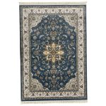 230 x 160cm Royal Blue & Cream Floral Medallion Area Rug