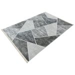230 x 160cm Modern Geometric Charcoal & Silver Area Rug