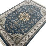 230 x 160cm Royal Blue & Cream Floral Medallion Area Rug - Image 5