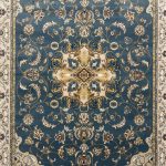 230 x 160cm Royal Blue & Cream Floral Medallion Area Rug - Image 4