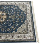 230 x 160cm Royal Blue & Cream Floral Medallion Area Rug - Image 7