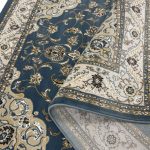 230 x 160cm Royal Blue & Cream Floral Medallion Area Rug - Image 6