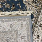 230 x 160cm Royal Blue & Cream Floral Medallion Area Rug