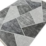 230 x 160cm Modern Geometric Charcoal & Silver Area Rug