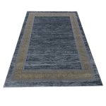 230 x 160cm Luxurious Slate Grey & Gold Geometric Greek Fret Area Rug - Image 2