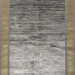 230 x 160cm Luxurious Slate Grey & Gold Geometric Greek Fret Area Rug - Image 4