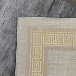 230 x 160cm Luxurious Slate Grey & Gold Geometric Greek Fret Area Rug - Image 9