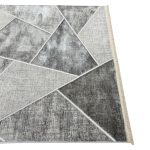 230 x 160cm Modern Geometric Charcoal & Silver Area Rug - Image 6