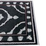 230 x 160cm Charcoal Grey & White Diamond Medallion Area Rug - Image 6