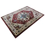 230 x 160cm Kazak Design Crimson Geometric Rug - Image 4