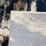 uxury Abstract Painterly Navy Blue & Beige Area Rug