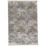 230 x 160cm Minimalist Weathered Patchwork Accent in Taupe & Ivory Rug