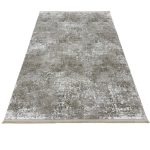 230 x 160cm Minimalist Weathered Patchwork Accent in Taupe & Ivory Rug