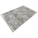 230 x 160cm Minimalist Weathered Patchwork Accent in Taupe & Ivory Rug