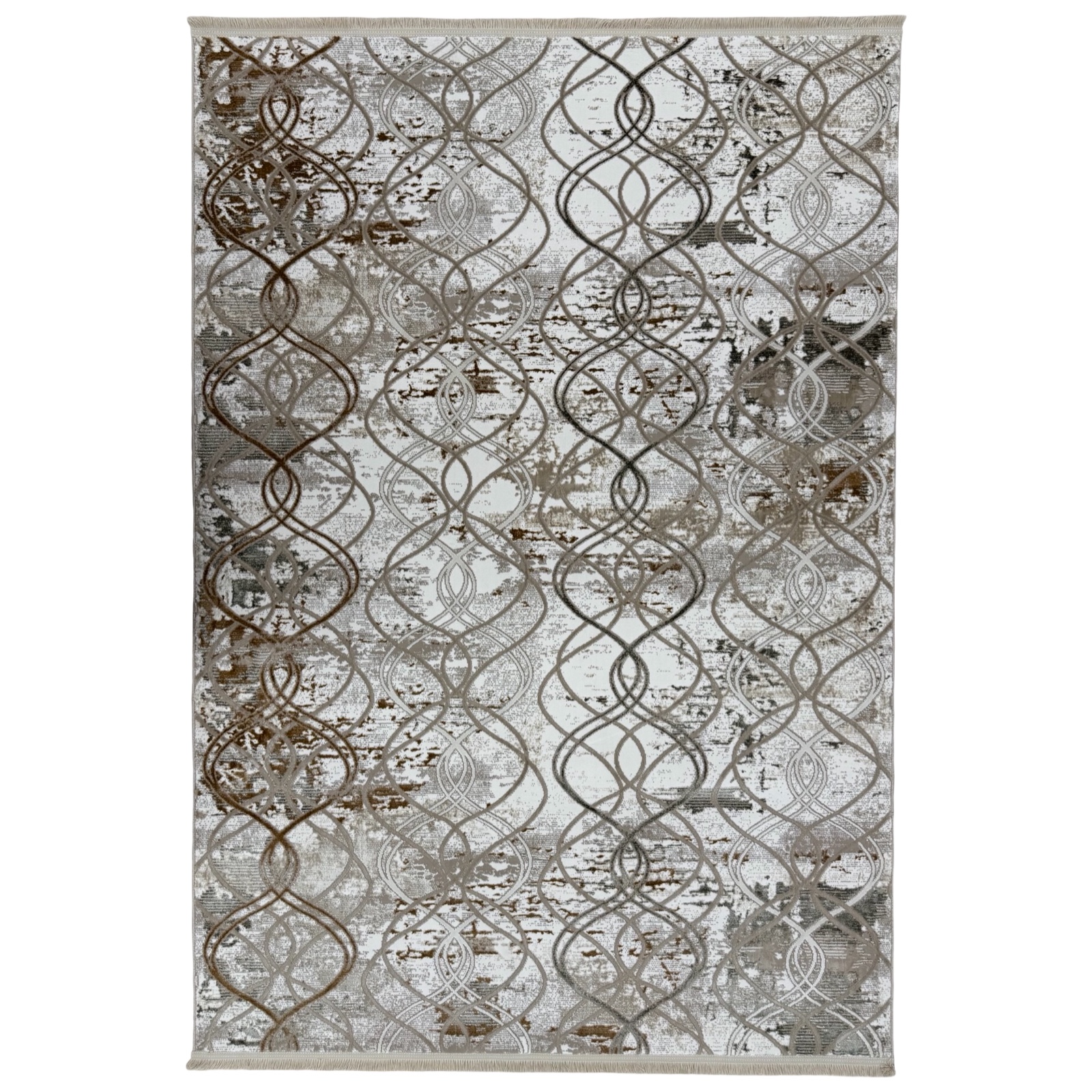 230 x 160 bbbb_73 230 x 160cm Modern Curvilinear Lattice Textured Rug - Image 1