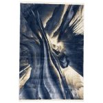 230 x 160cm Modern Expressive Brushstroke Navy Accent Rug