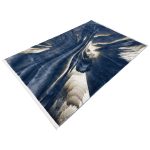 230 x 160cm Modern Expressive Brushstroke Navy Accent Rug