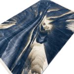 230 x 160cm Modern Expressive Brushstroke Navy Accent Rug - Image 4