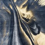 230 x 160cm Modern Expressive Brushstroke Navy Accent Rug