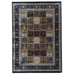 230 x 160cm Bakhtiari Design Navy Soft Area Rug