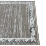 230 x 160cm Minimalist Greek Key Border Plain Center Beige Rug - Image 6