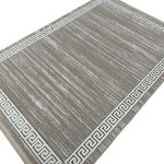 230 x 160cm Minimalist Greek Key Border Plain Center Beige Rug