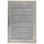 230 x 160cm Minimalist Greek Key Border Plain Center Grey Rug