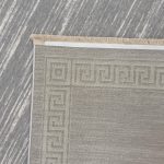 230 x 160cm Minimalist Greek Key Border Plain Center Grey Rug - Image 9