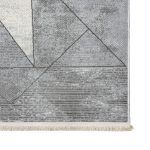 230 x 160cm Modern Angular Linear Textured Grey & Cream Rug - Image 8