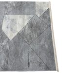230 x 160cm Modern Angular Linear Textured Grey & Cream Rug - Image 6