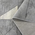 230 x 160cm Modern Angular Linear Textured Grey & Cream Rug - Image 7