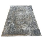 230 x 160cm Transitional Stonewashed Medallion Accent Rug in Dark Grey & Sand - Image 2