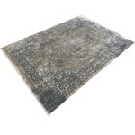 230 x 160cm Transitional Stonewashed Medallion Accent Rug in Dark Grey & Sand - Image 3
