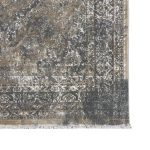 230 x 160cm Transitional Stonewashed Medallion Accent Rug in Dark Grey & Sand - Image 8