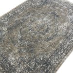 230 x 160cm Transitional Stonewashed Medallion Accent Rug in Dark Grey & Sand - Image 4