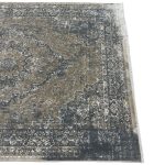 230 x 160cm Transitional Stonewashed Medallion Accent Rug in Dark Grey & Sand - Image 6
