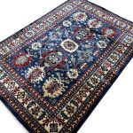 230 x 160cm Traditional Qashqai Tribal Navy Blue Area Rug
