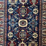 230 x 160cm Traditional Qashqai Tribal Navy Blue Area Rug - Image 5