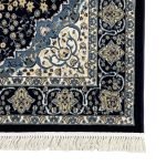 230 x 160cm Classic Royal Kashan Medallion Area Rug in Navy Blue & Cream - Image 8