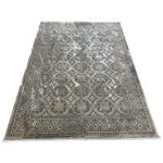 230 x 160cm Modern Weathered Diamond Lattice Taupe & Ivory Rug - Image 2