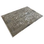 230 x 160cm Modern Weathered Diamond Lattice Taupe & Ivory Rug - Image 3