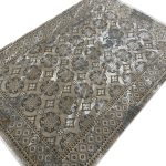 230 x 160cm Modern Weathered Diamond Lattice Taupe & Ivory Rug - Image 4