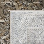 230 x 160cm Modern Weathered Diamond Lattice Taupe & Ivory Rug - Image 9