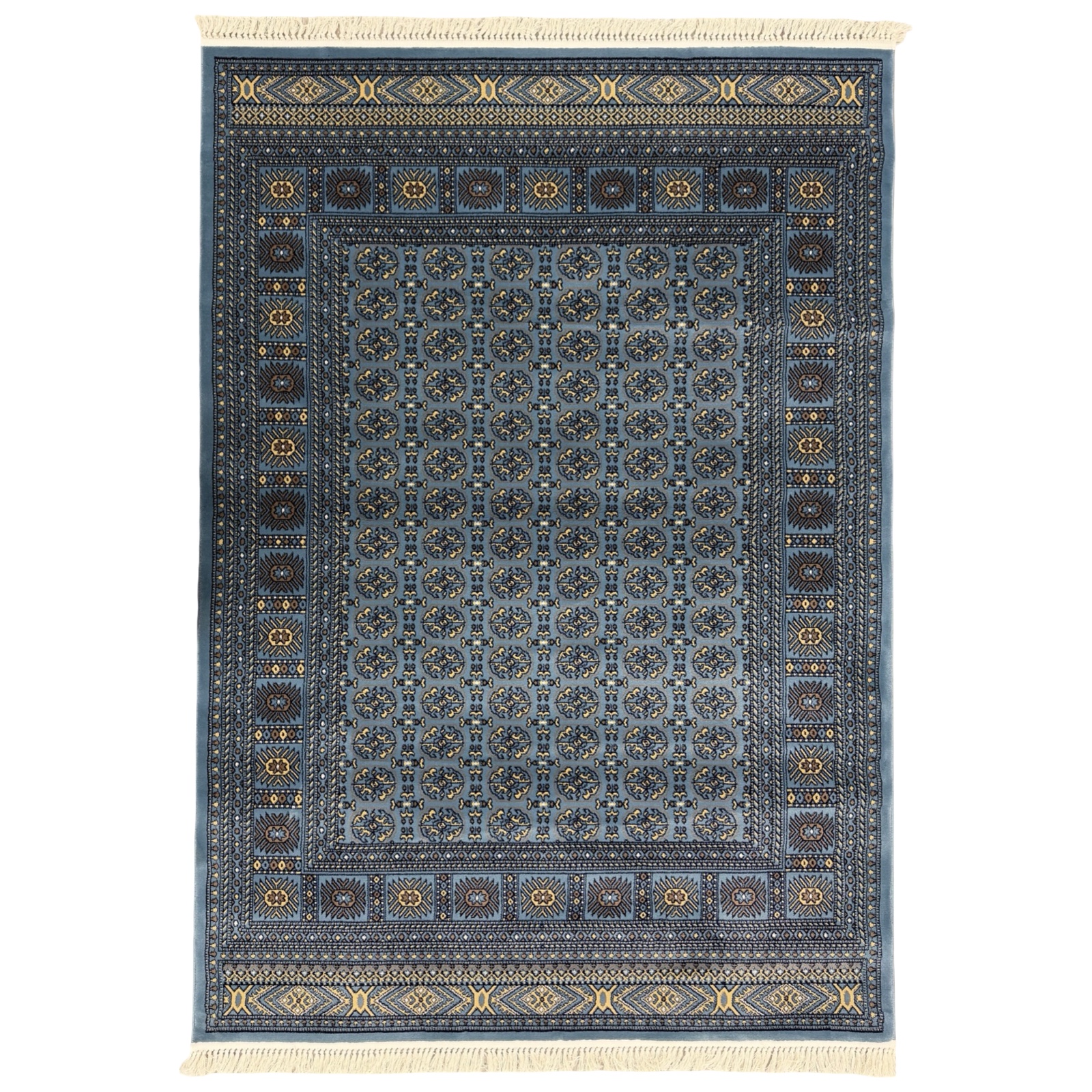 230 x 160 ddd_1 230 x 160cm Transitional Bukhara Style Blue & Beige rug - Image 1