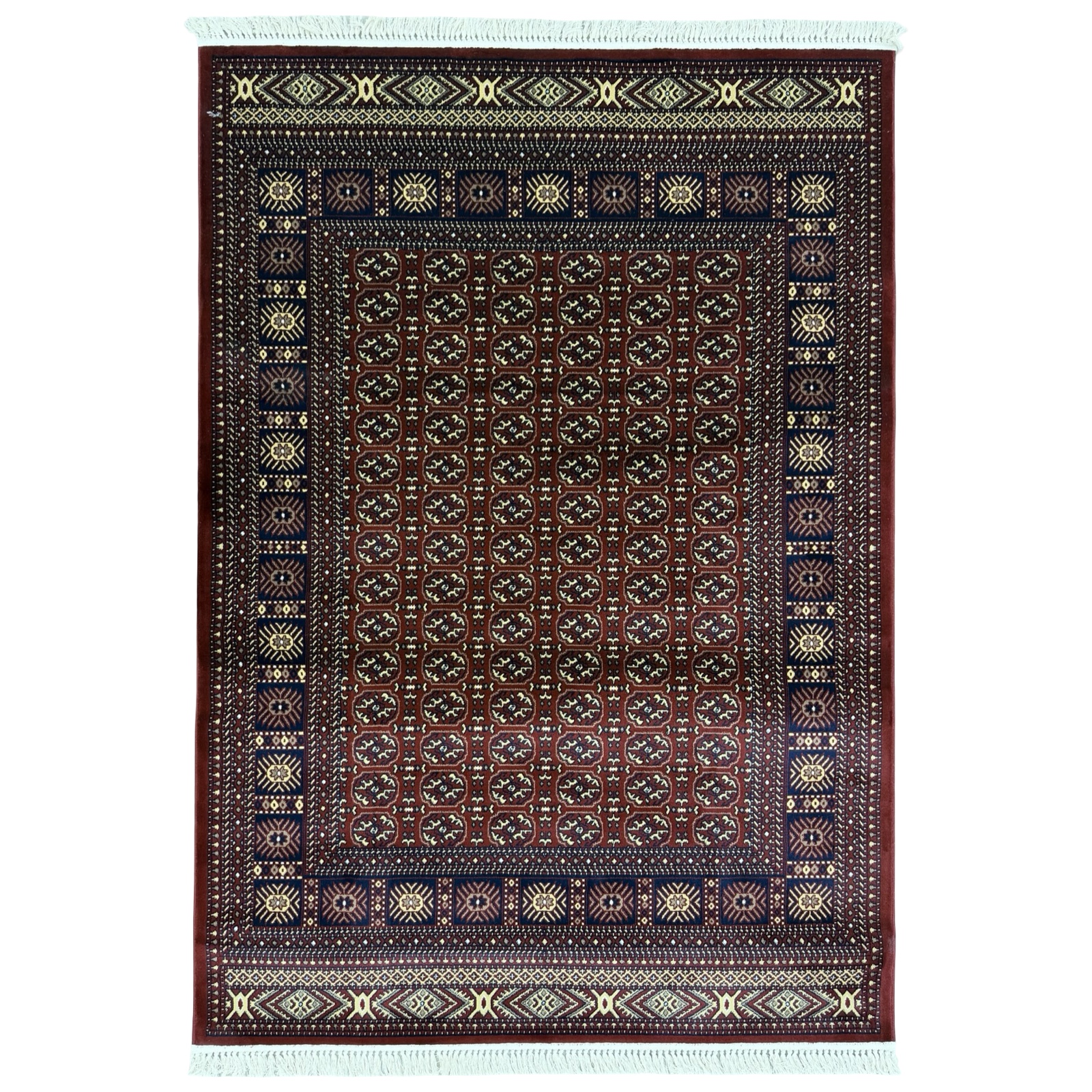230 x 160 ddd_10 230 x 160cm Traditional Bukhara Pattern Red Rug - Image 1